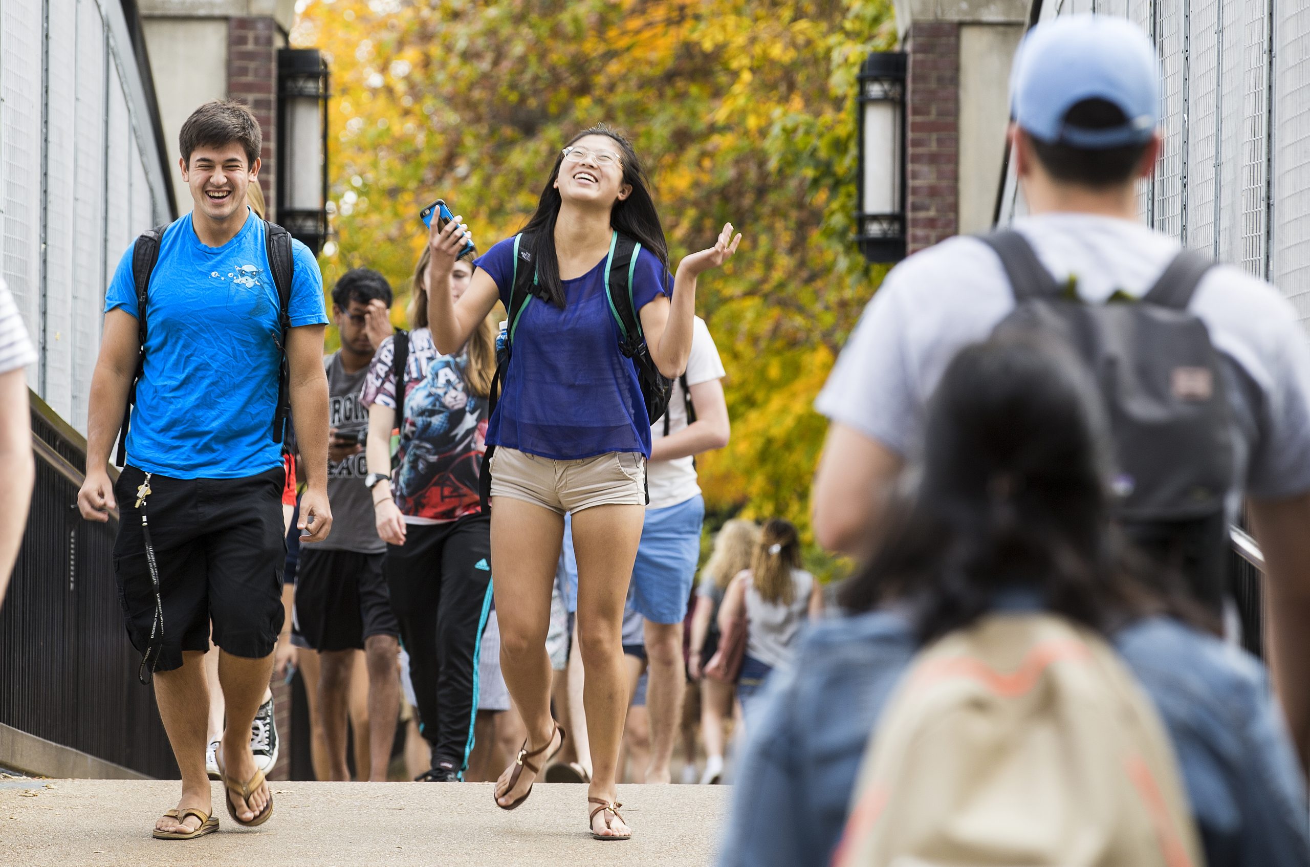 Students on campus feature.Photo by Joe Howell