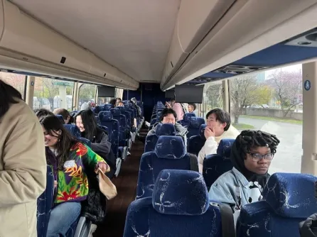 Vanderbilt and TSU students on bus tour.