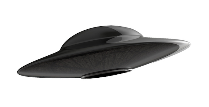 A classic 1950s style ufo flying saucer.