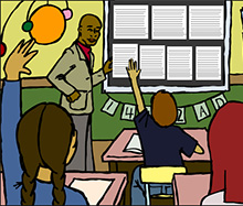 Teacher at the board