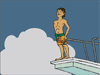 boy diving from the high dive