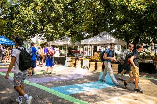 Vanderbilt celebrates PARK(ing) Day 2019 in front of the Law School along 21st Avenue South.