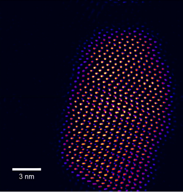 Image of a nanocrystal from research done by Sandy Rosenthal, Jack and Pamela Egan Professor and professor of chemistry. Rosenthal is well known for her breakthrough work in nanocrystals and quantum dot chemistry.