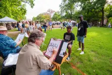 Caricature artists created fun souvenirs at Fall for the Arts.