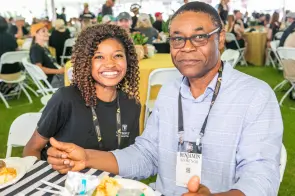 Attendees at Tailgate Brunch, Family Weekend, Purdy Field