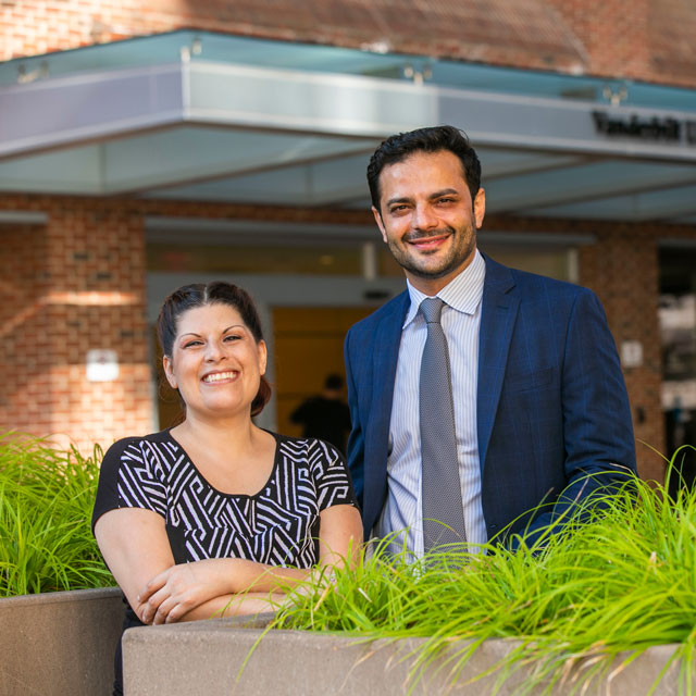 At left, patient Hope Flores. At left, Dr. Salaam Kassis. He performed her nerve-release surgery for migraines.