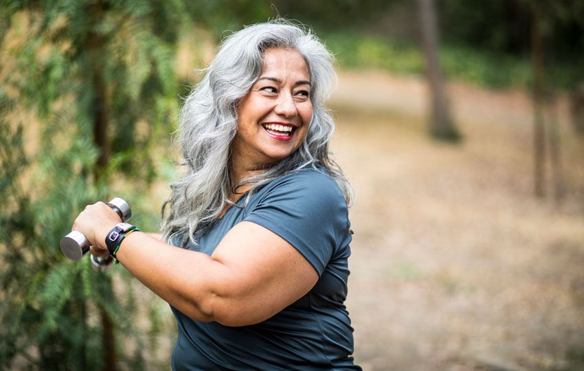 Woman staying healthy preventing type 2 diabeter