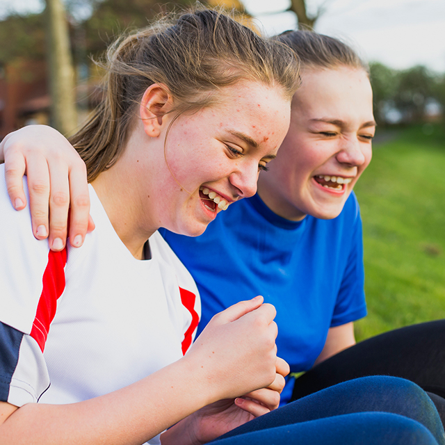 Teen girls with acne