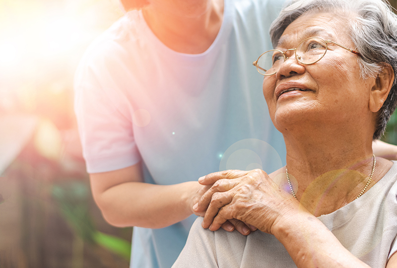 older woman with helping hand