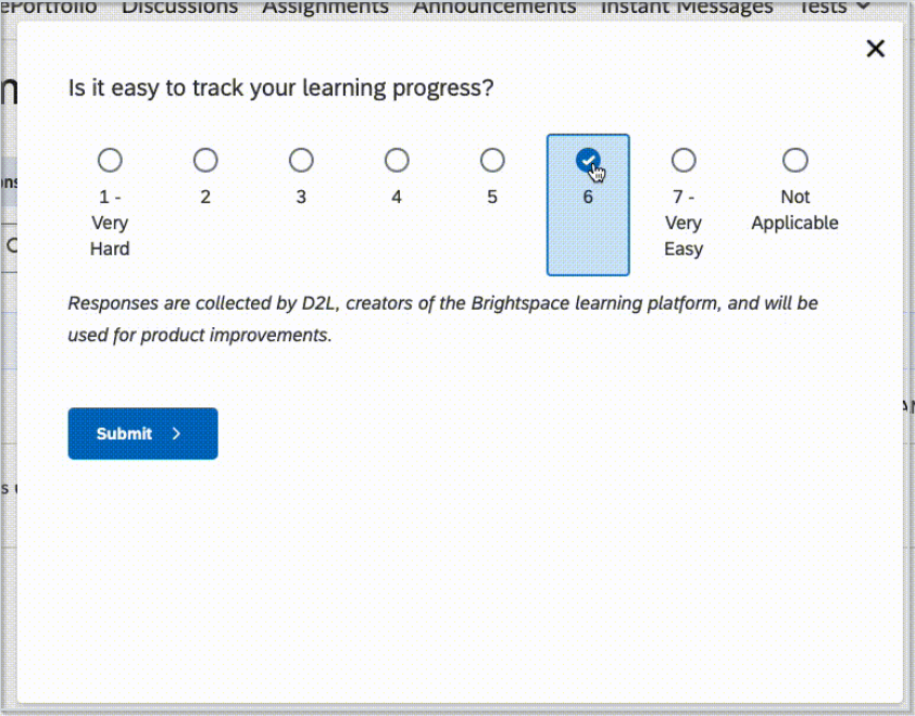 An example of an in-product feedback question.