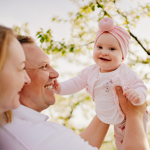 Family with baby with cleft palate