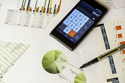 calculators and graphs and charts