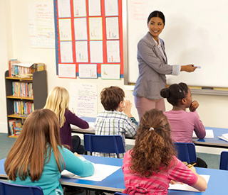 teacher in front of class