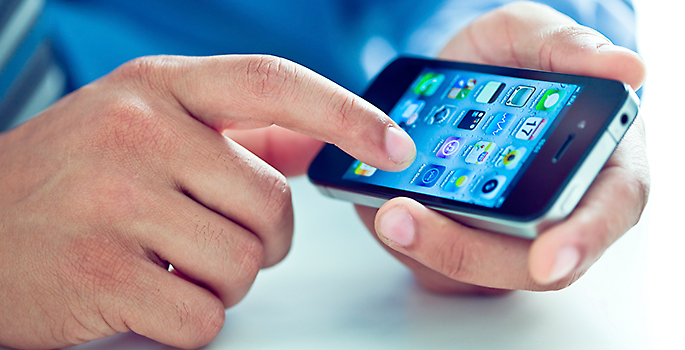 hand holding a smartphone