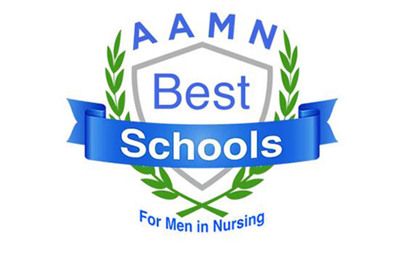 Badge that reads AAMN Best Schools for Men in Nursing