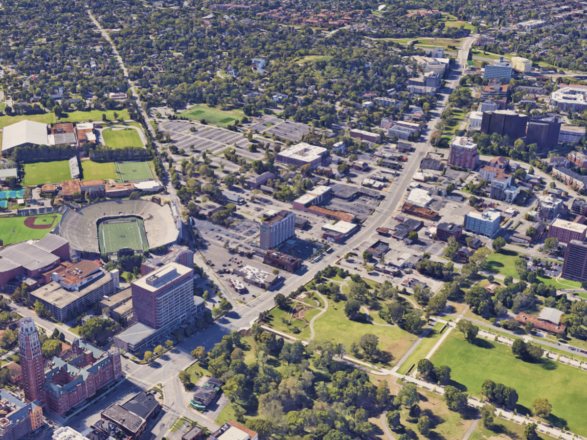 Vanderbilt campus with Nashville in the background.