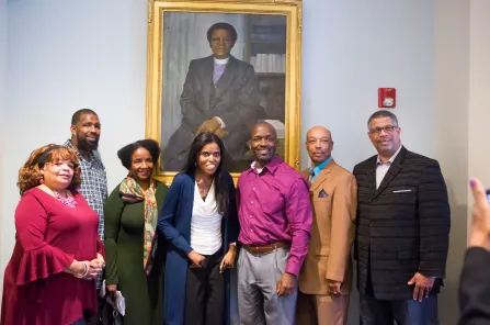 Vanderbilt Trailblazer Portrait Dedication of Bishop Joseph Johnson at the Bishop Joseph Johnson Black Cultural Center (Susan Urmy/Vanderbilt)