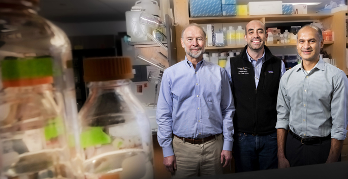 The study team included, from left, Raymond Harris, MD, J.P. Arroyo, MD, PhD, and Gautam Bhave, MD, PhD.