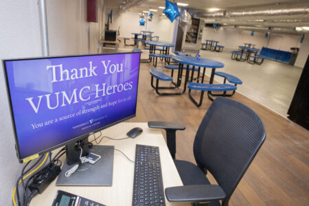 If employees need to check email or access the internet, they can use one of five workstations, utilize wireless access points or plug into several wired ethernet ports.