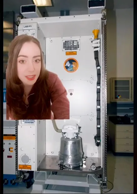 Screenshot of Astro_Alexandra TikTok explaining the bathroom situation on the International Space Station (tiktok.com/@astro_alexandra)