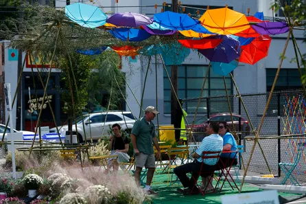 Parking Day event, Friday, Sept. 21, 2018, in Nashville, Tenn. (Wade Payne/www.wadepaynephoto.com)