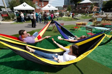 Parking Day event, Friday, Sept. 21, 2018, in Nashville, Tenn. (Wade Payne/www.wadepaynephoto.com)