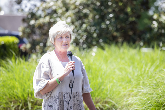 VUMC nurse Fredia Fisher, RN, spoke about her son, Kyle, and the legacy he left behind through his donations. (photo by Susan Urmy)