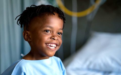 Young Nigerian girl in the hospital for sickle cell disease.