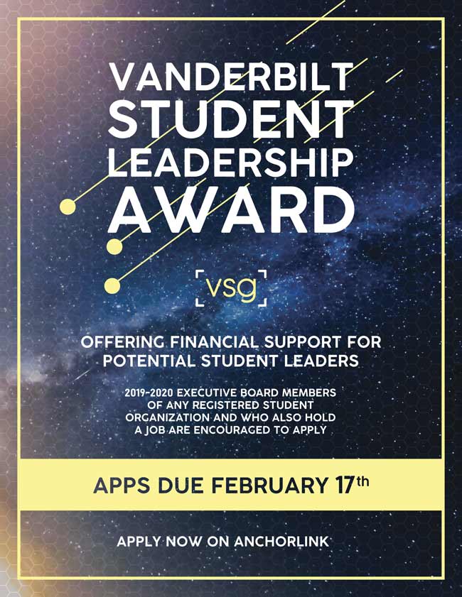 Vanderbilt Student Leadership Award poster
