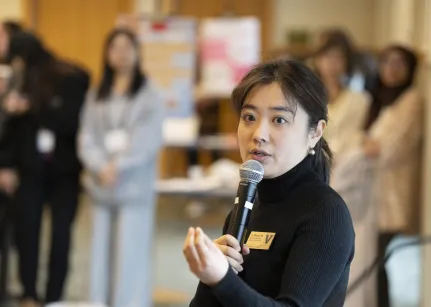 Yu (Wendy) Wu, assistant director, Peabody Office of Student Life, and instructor of EDUC 5100: U.S. Education Concepts and Communication, 11/15/24 (Photo by Joe Howell/Vanderbilt University)