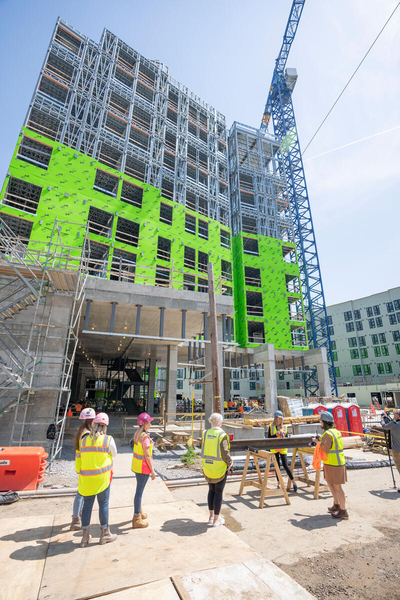 Graduate and professional student housing project topping out ceremony