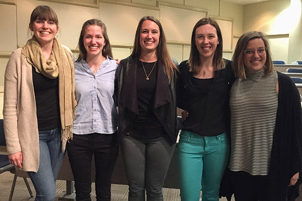 Abby Jones, Susannah Spero, guest Stephanie Tillman, Megan Lewis and Kelly Quaine