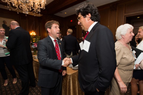Fleischmann_Zeppos_DC U.S. Rep. Chuck Fleischmann and Chancellor Nicholas S. Zeppos at Vanderbilt's congressional reception in Washington, D.C. June 9.