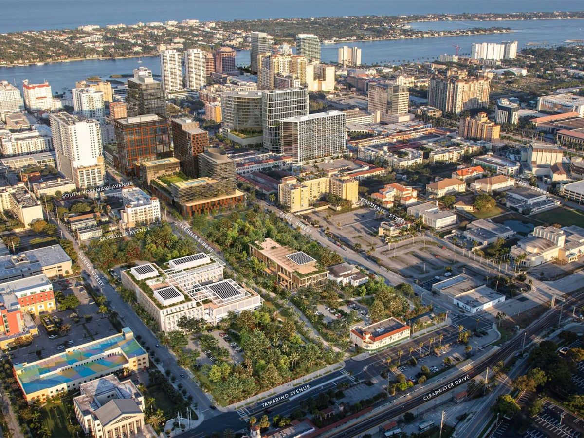 Aerial view of West Palm Beach, Florida.