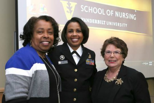 Professor Mary Lambert, RADM Trent-Adams, Dean Linda Norman