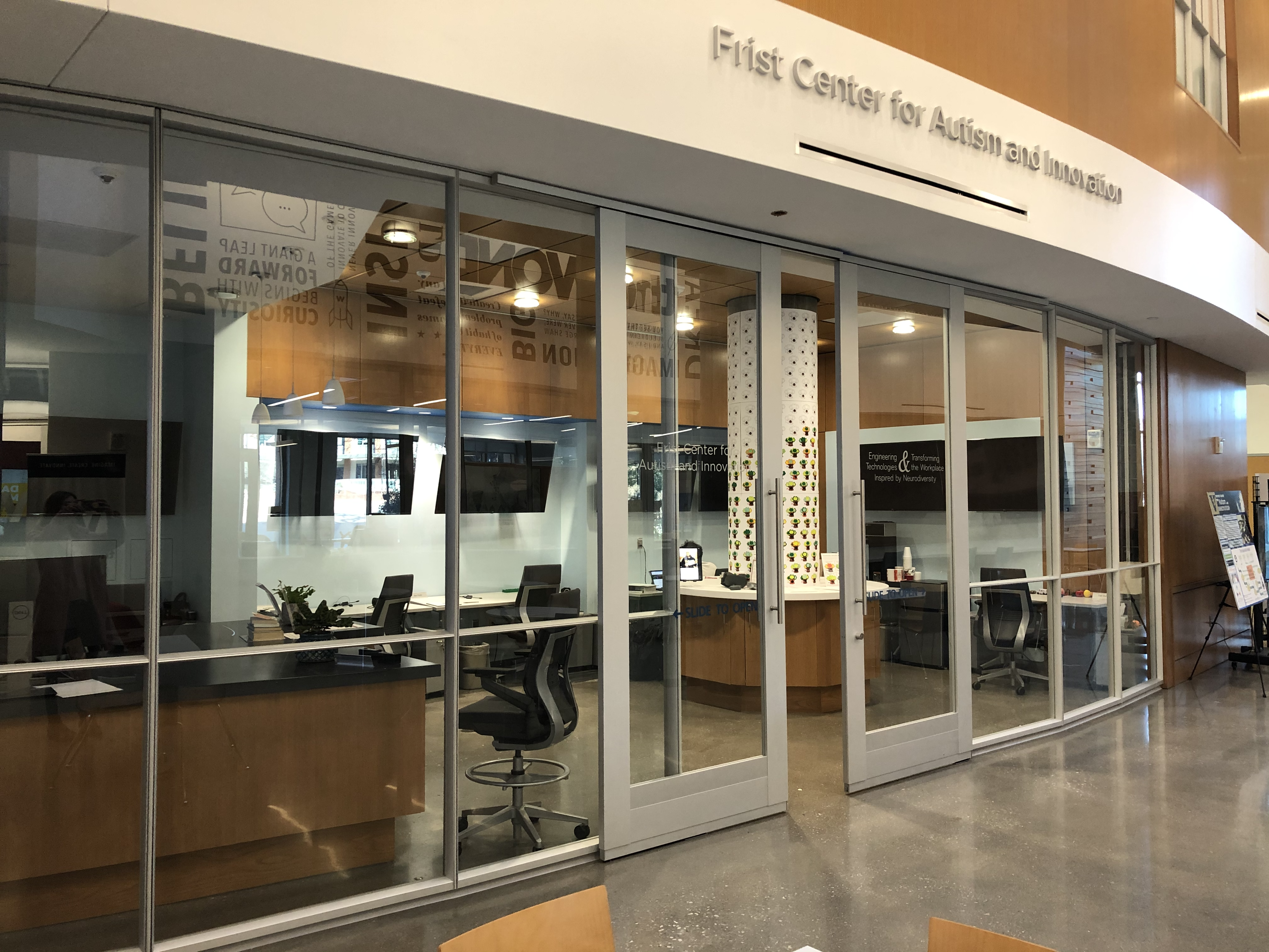 Outside the Frist Center's main enterence at the Vanderbilt University School of Engineering.