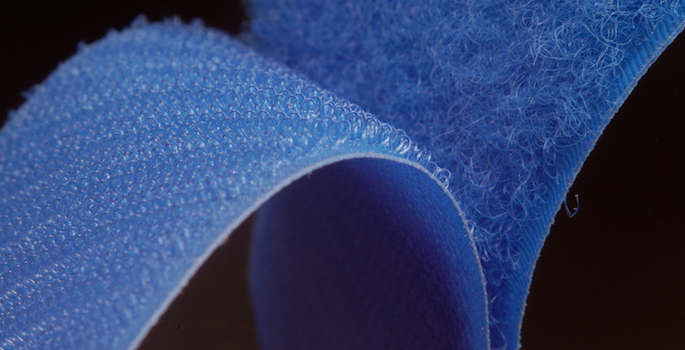 close-up of velcro hooks catching onto loops