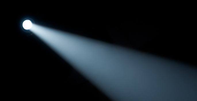 spotlight on a black background