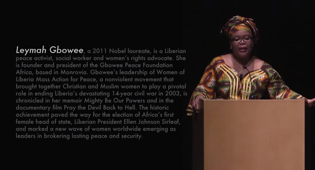 Leymah Gbowee title card