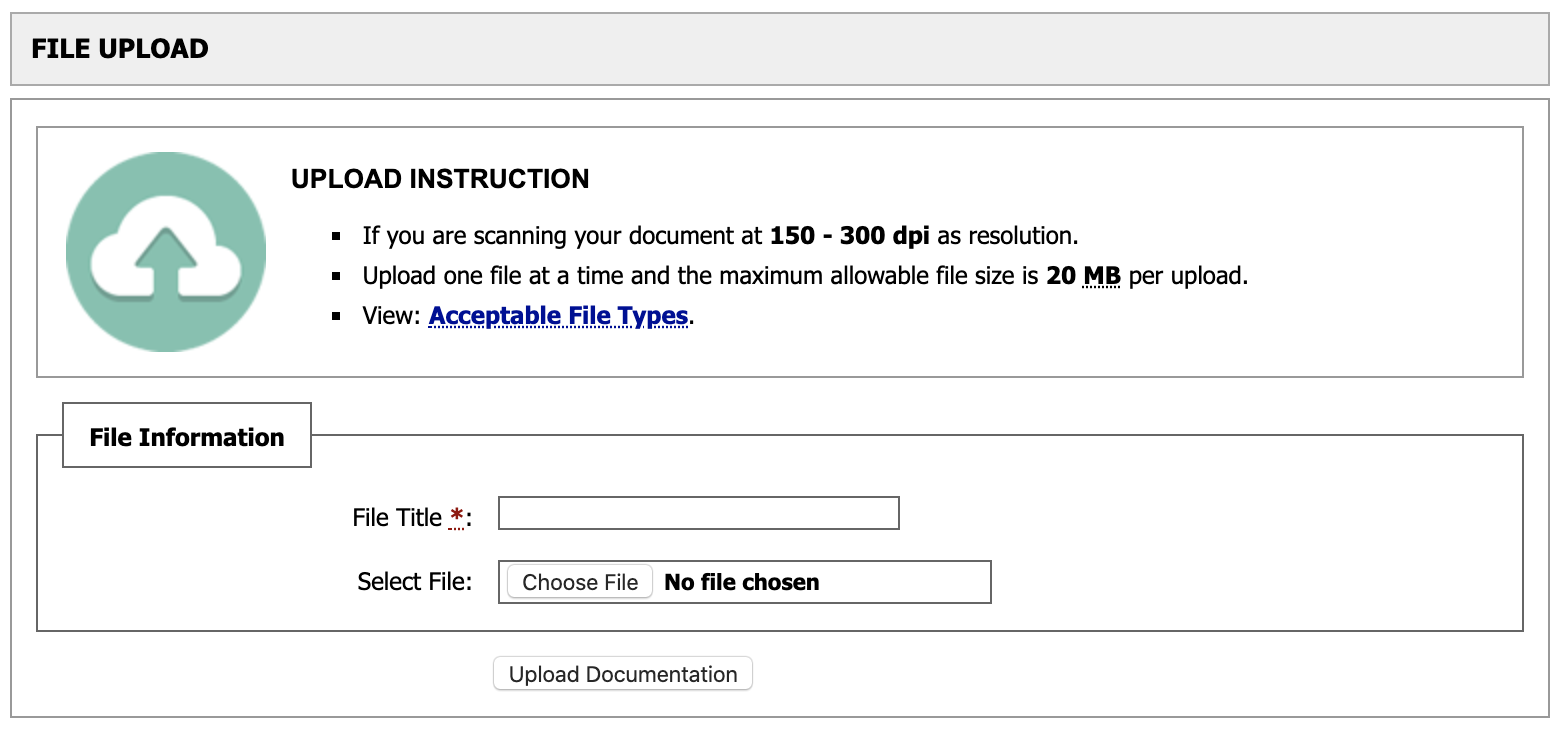 file upload for additional accommodation request