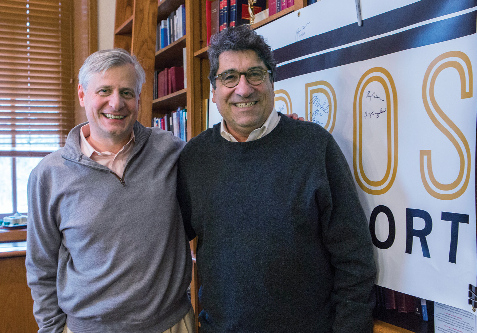 Jon Meacham, left, and Chancellor Nicholas S. Zeppos (ANNE RAYNER)