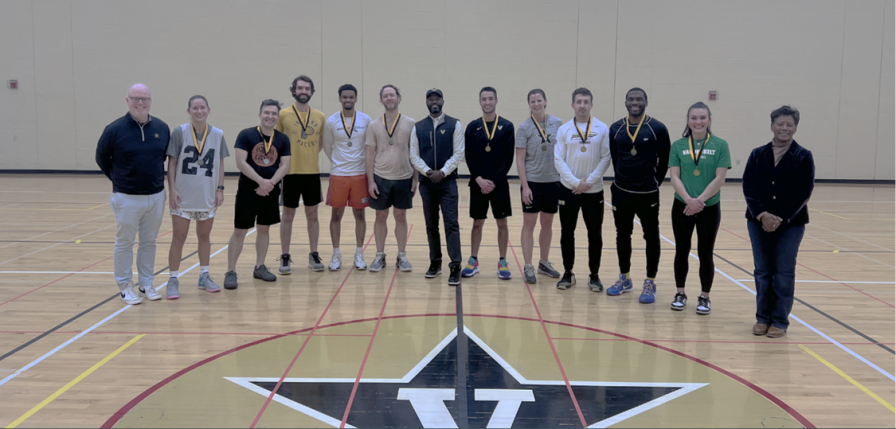 Staff members participating in the 3v3 Tournament in fall 2024.