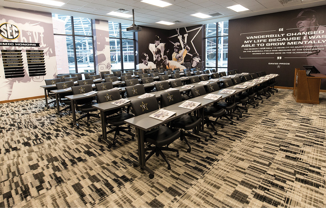 Vanderbilt’s new facility includes office and operations spaces and expansive player practice and workout areas. (JOE HOWELL)