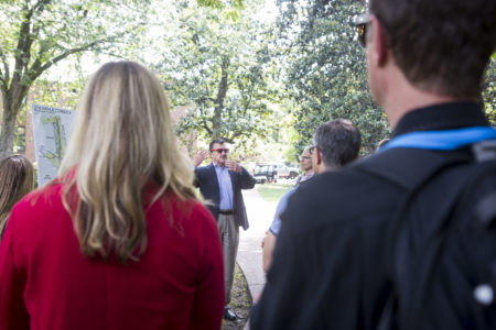 SCUP attendees view campus plans. (Vanderbilt/Susan Urmy)