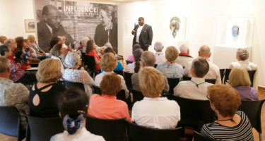 Jamaal Sheats teaches a Vanderbilt Osher class at the Carl Van Vechten Gallery 