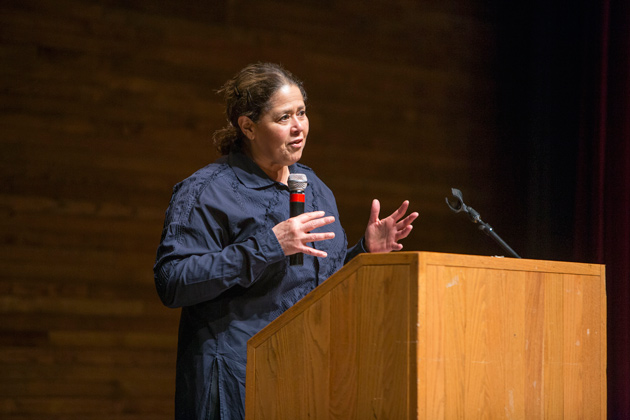 Anna Deavere Smith addressed the 51st annual Impact Symposium at Vanderbilt University on March 16. (Daniel Dubois/Vanderbilt)