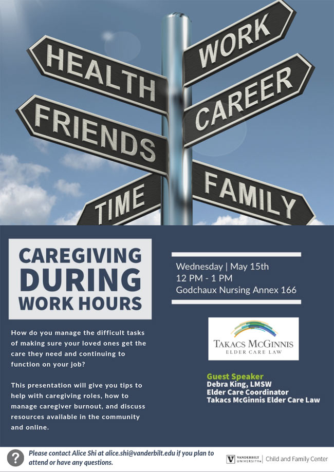 "Caregiving During Work Hours" poster 
