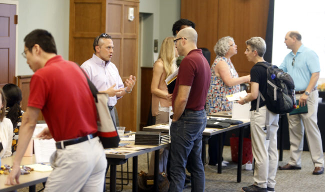 faculty learn about internal funding opportunities at an event sponsored by the Office of the Provost