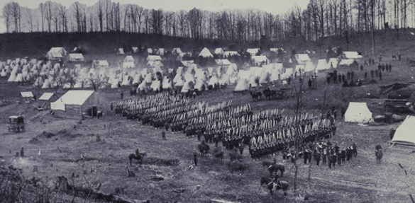 From Ken Burns' "The Civil War." 96th Pennsylvania marches by column of companies. (credit: Library of Congress)