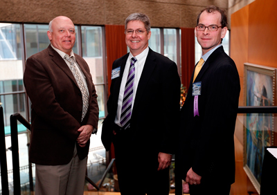 L-r: John Geer, Adam Yeomans of The Associated Press and Josh Clinton. (Joe Howell/Vanderbilt)